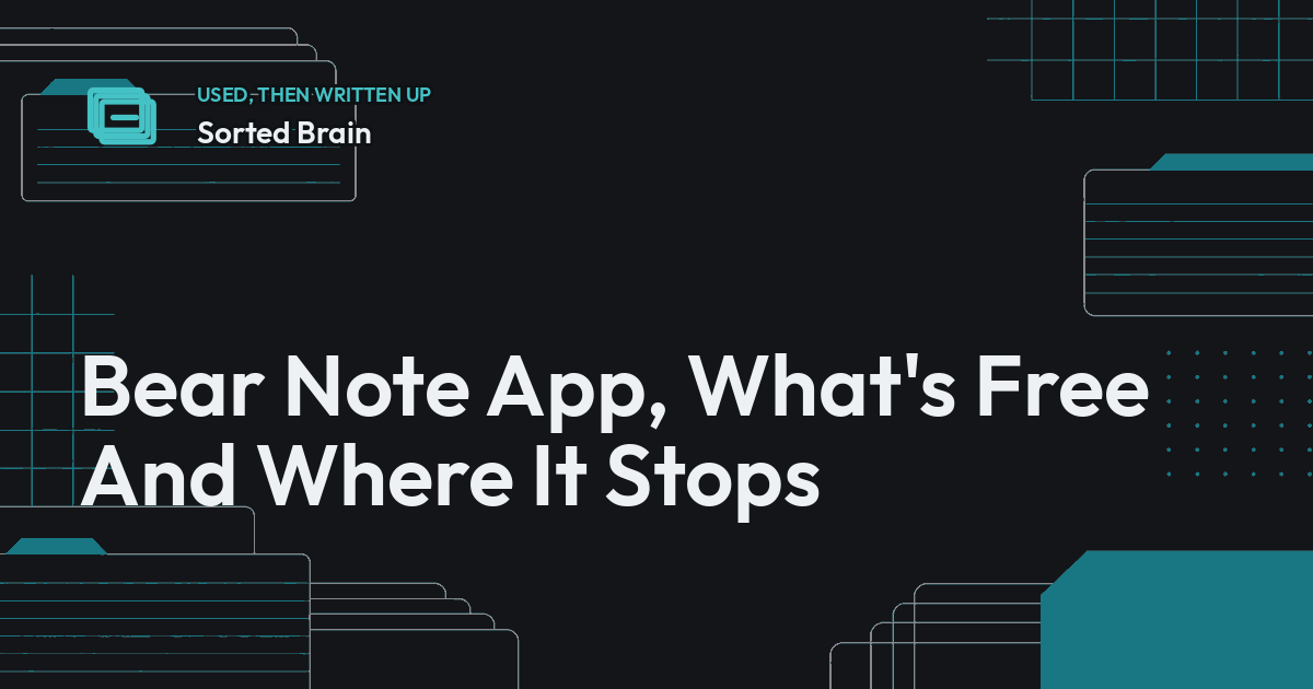Bear Note App, What's Free And Where It Stops