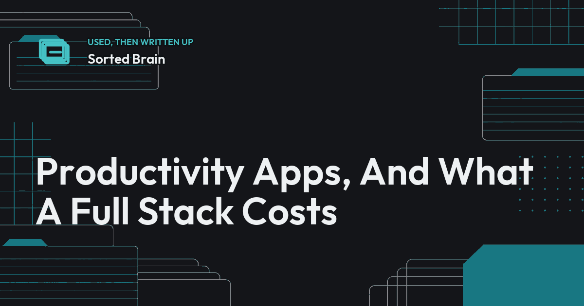 Productivity Apps, And What A Full Stack Costs