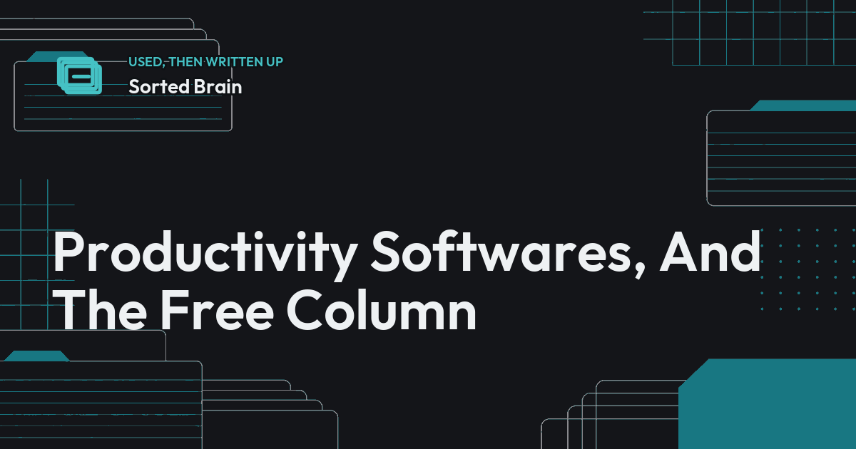 Productivity Softwares, And The Free Column