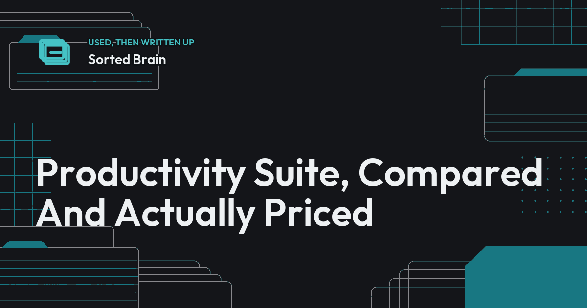 Productivity Suite, Compared And Actually Priced